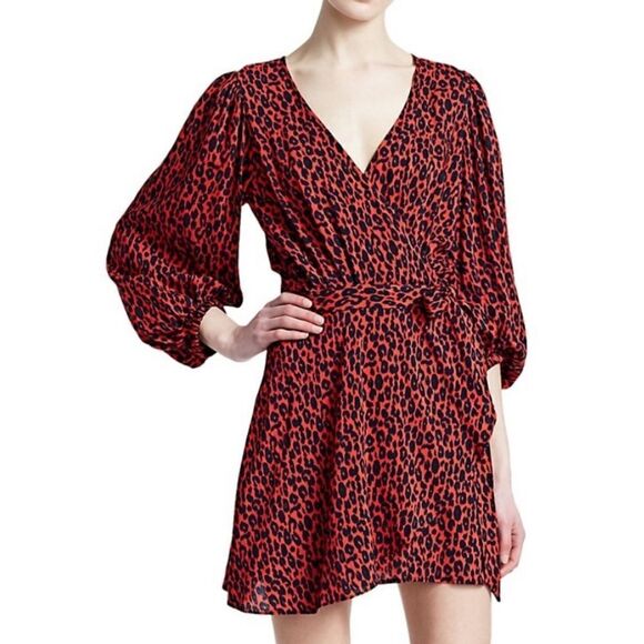 IRO Boina Leopard Wrap Dress size 6 - Picture 1 of 10